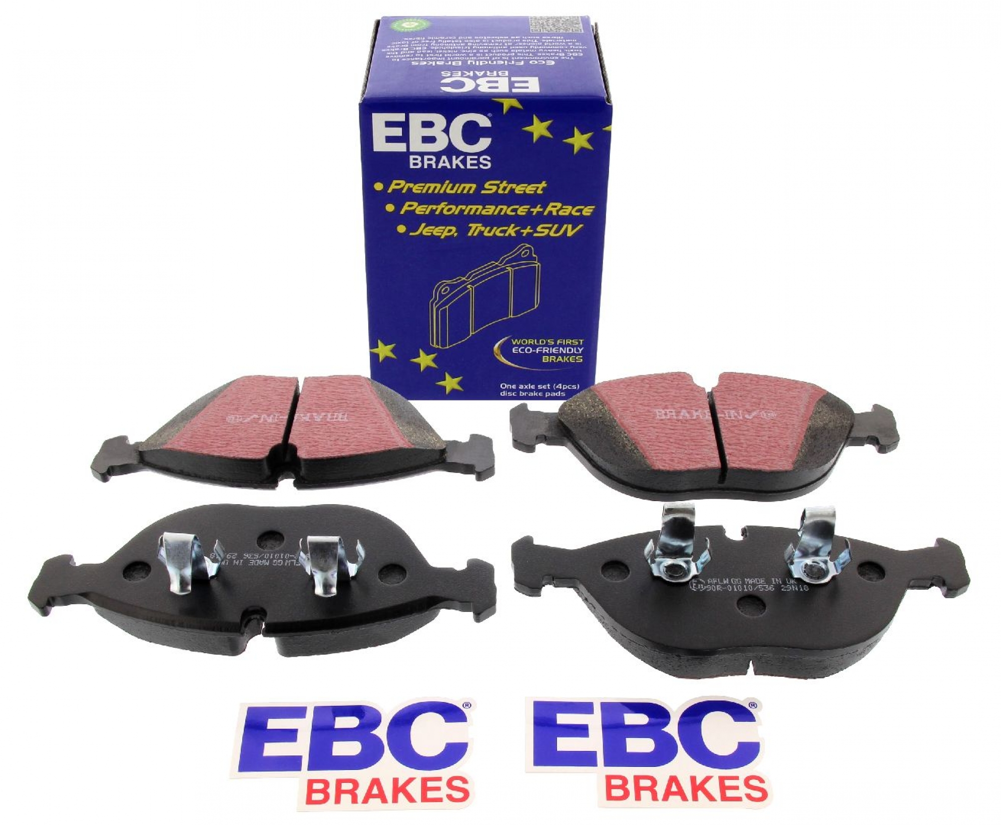 EBC-Bremsbeläge, Blackstuff, Achssatz, VA, VW Golf 4 R32, Ø 334 mm