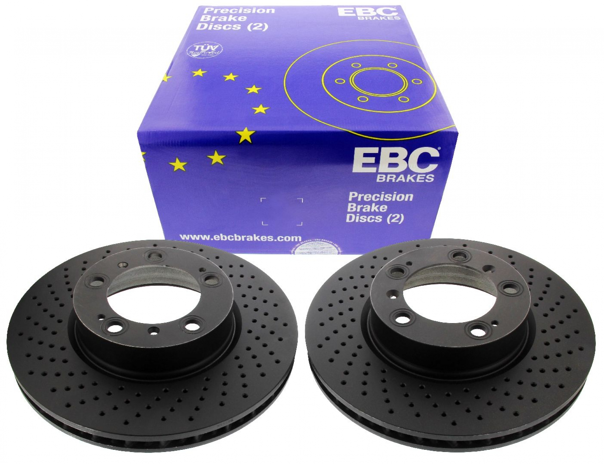 EBC-Bremsscheiben, Premium Sportbremsscheiben (gelocht), 2-teilig, VA, Porsche