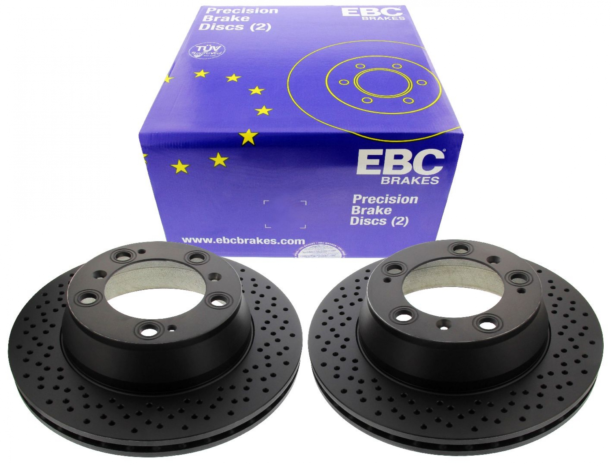 EBC-Bremsscheiben, Premium Sportbremsscheiben (gelocht), 2-teilig, HA, Porsche