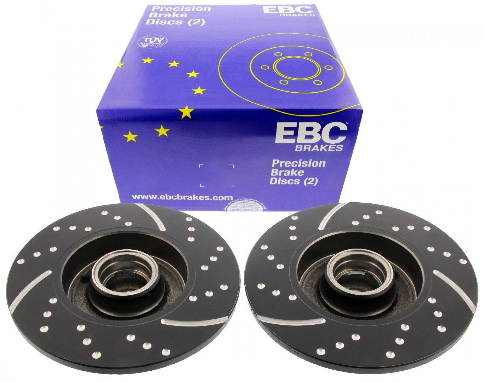 EBC-Bremsscheiben, Turbo Groove Disc Black (2-teilig), HA, VW Golf 2/3, Corrado, G60-Bremse 226 mm