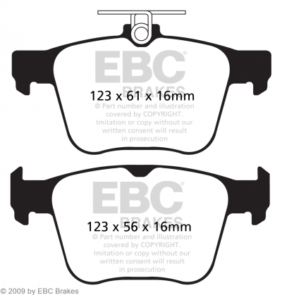 EBC-Bremsbeläge, Yellowstuff, Achssatz, HA, Audi, Seat, Skoda, VW