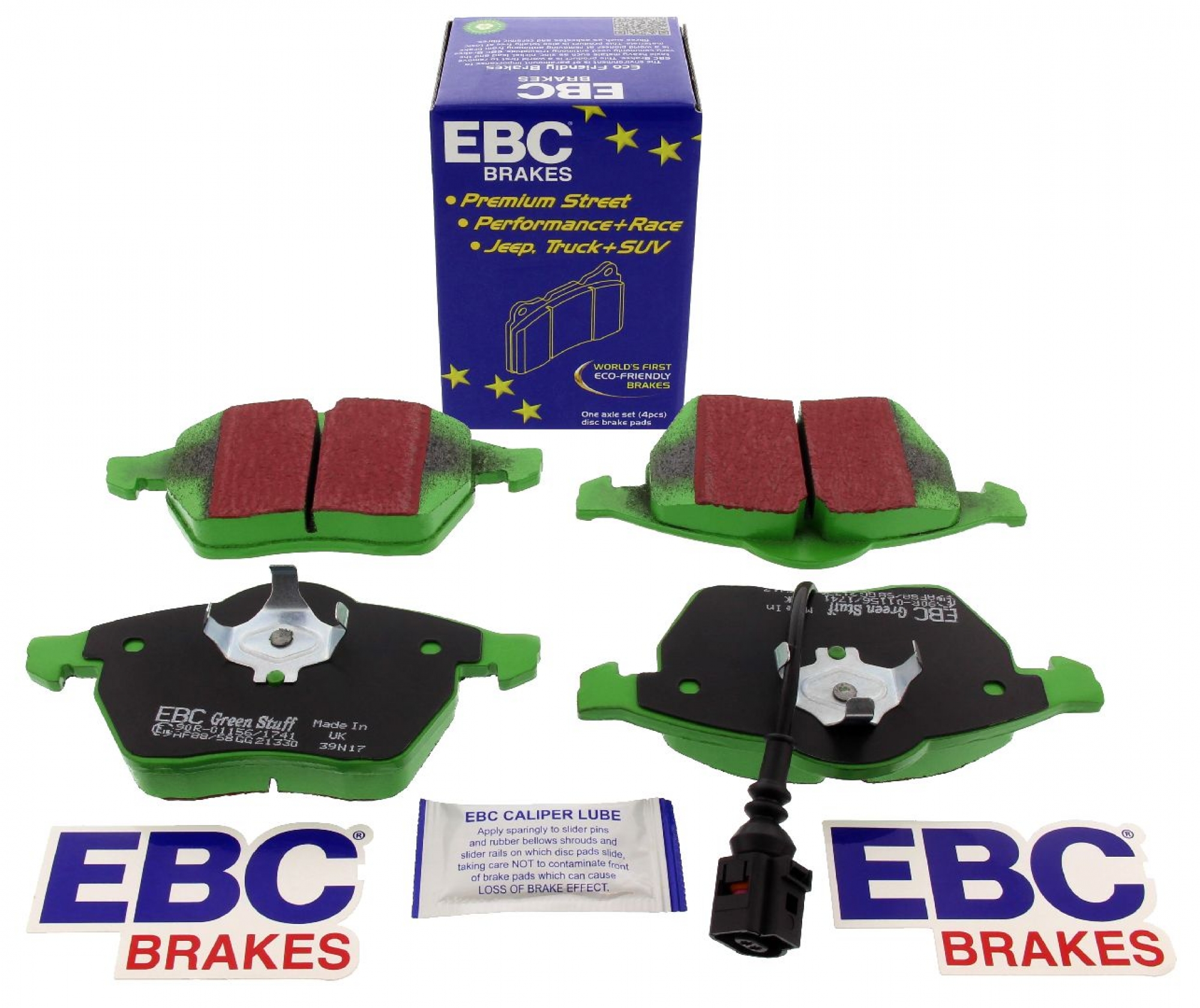 EBC-Bremsbeläge, Blackstuff, Achssatz, VA, VW Golf 4, Audi A3 1.8T, Ø 288 mm