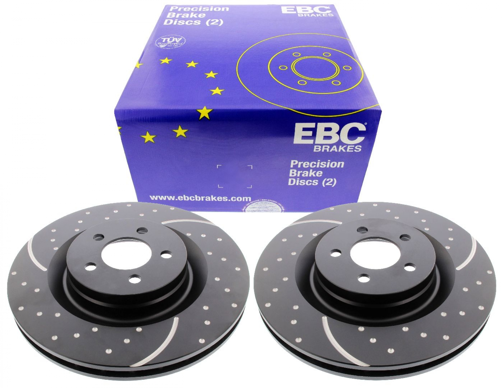 EBC-Bremsscheiben, Turbo Groove Disc Black (2-teilig), VA fü...