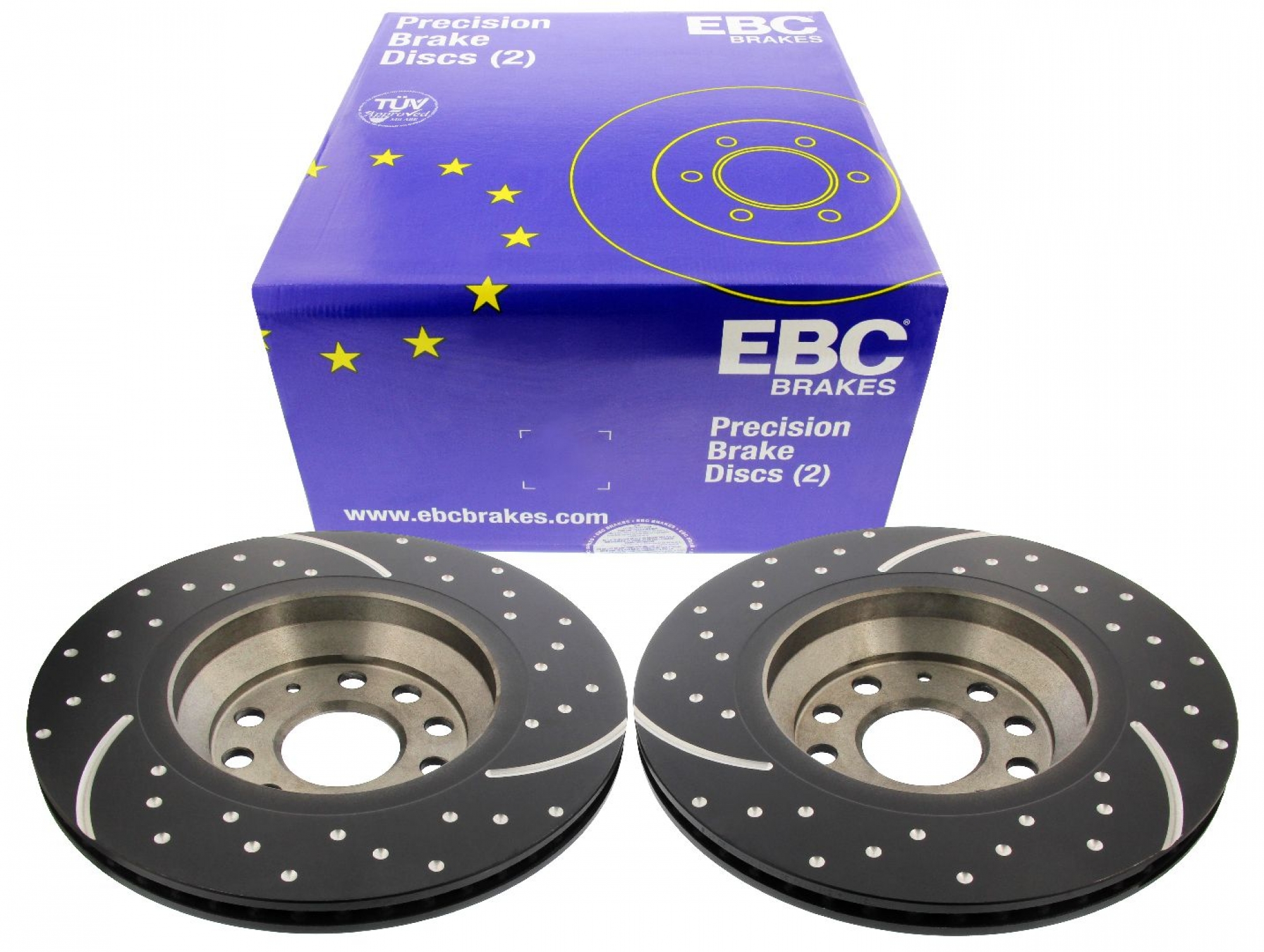 EBC-Bremsscheiben, Turbo Groove Disc Black (2-teilig), HA, Audi, Seat, Skoda, VW