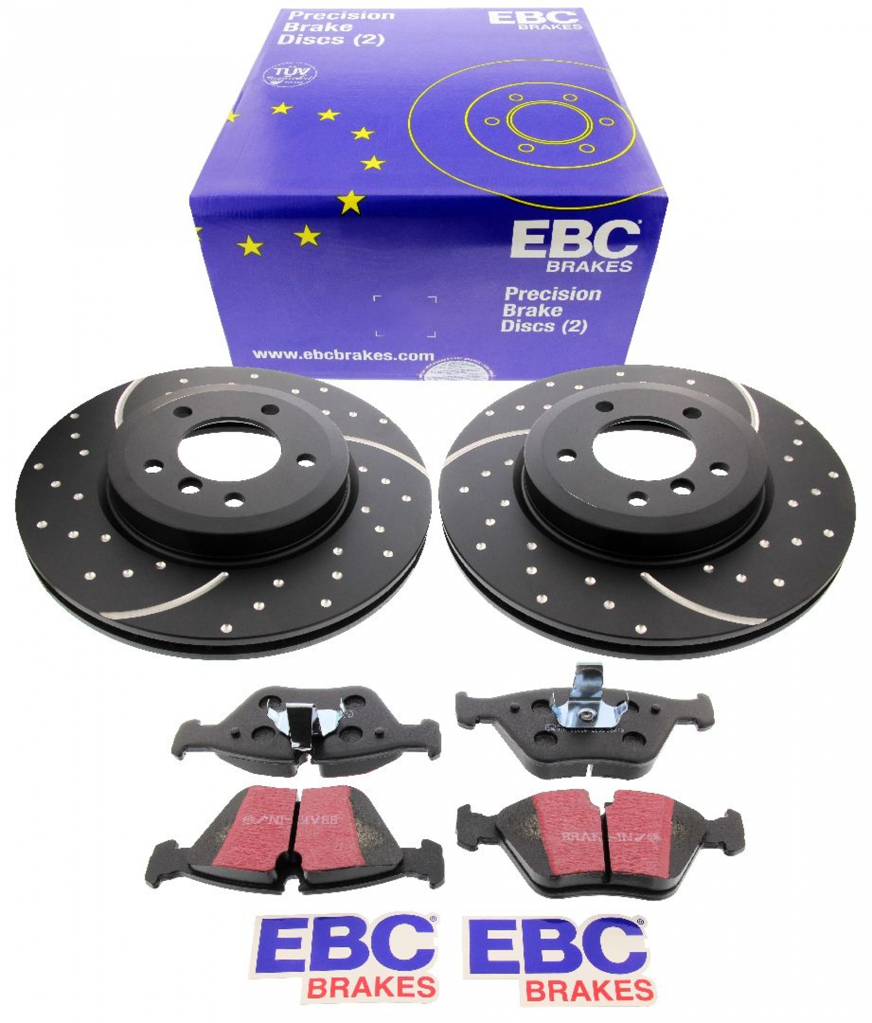 EBC-Bremsensatz, Turbo Groove Disc Black + Bremsbeläge, Blackstuff, Achssatz, VA, BMW Z4, 3