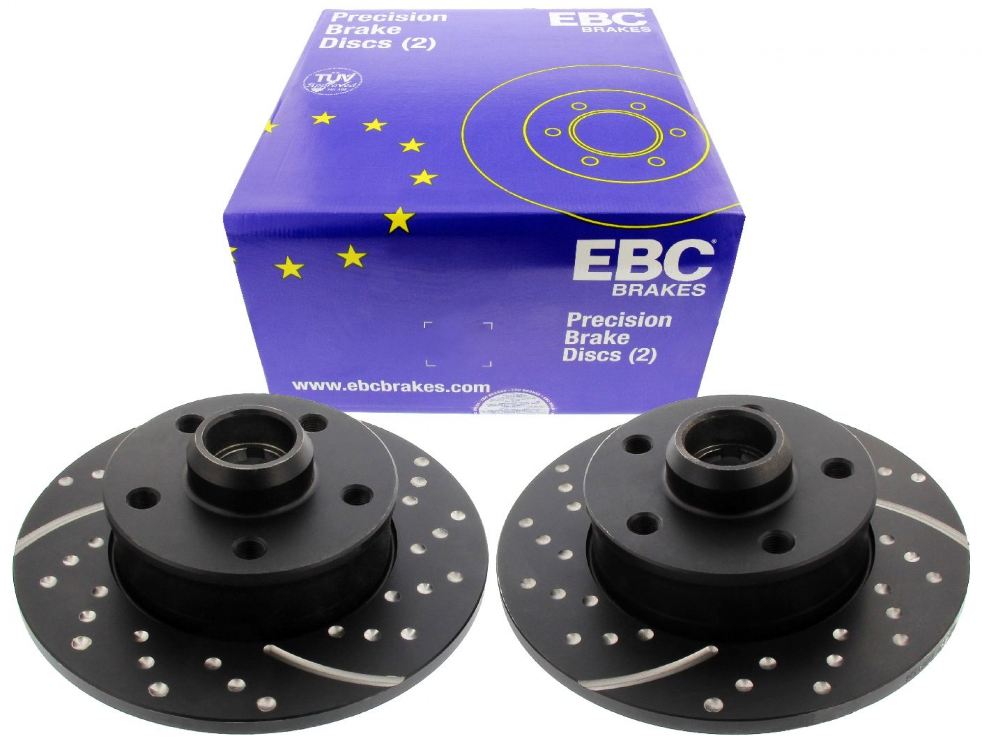 EBC-Bremsscheiben, Turbo Groove Disc Black (2-teilig), HA, Seat Toledo, VW Golf