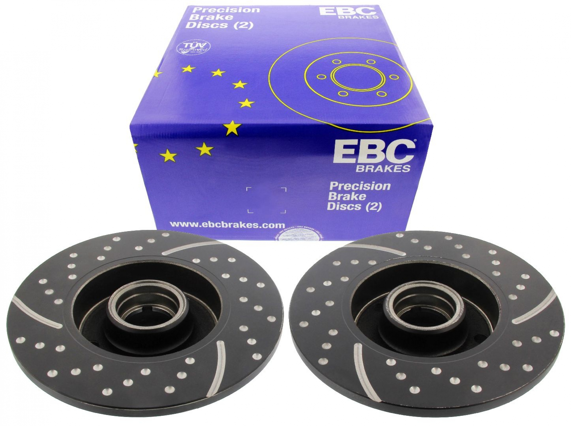 EBC-Bremsscheiben, Turbo Groove Disc Black (2-teilig), HA, Seat Toledo, VW Golf