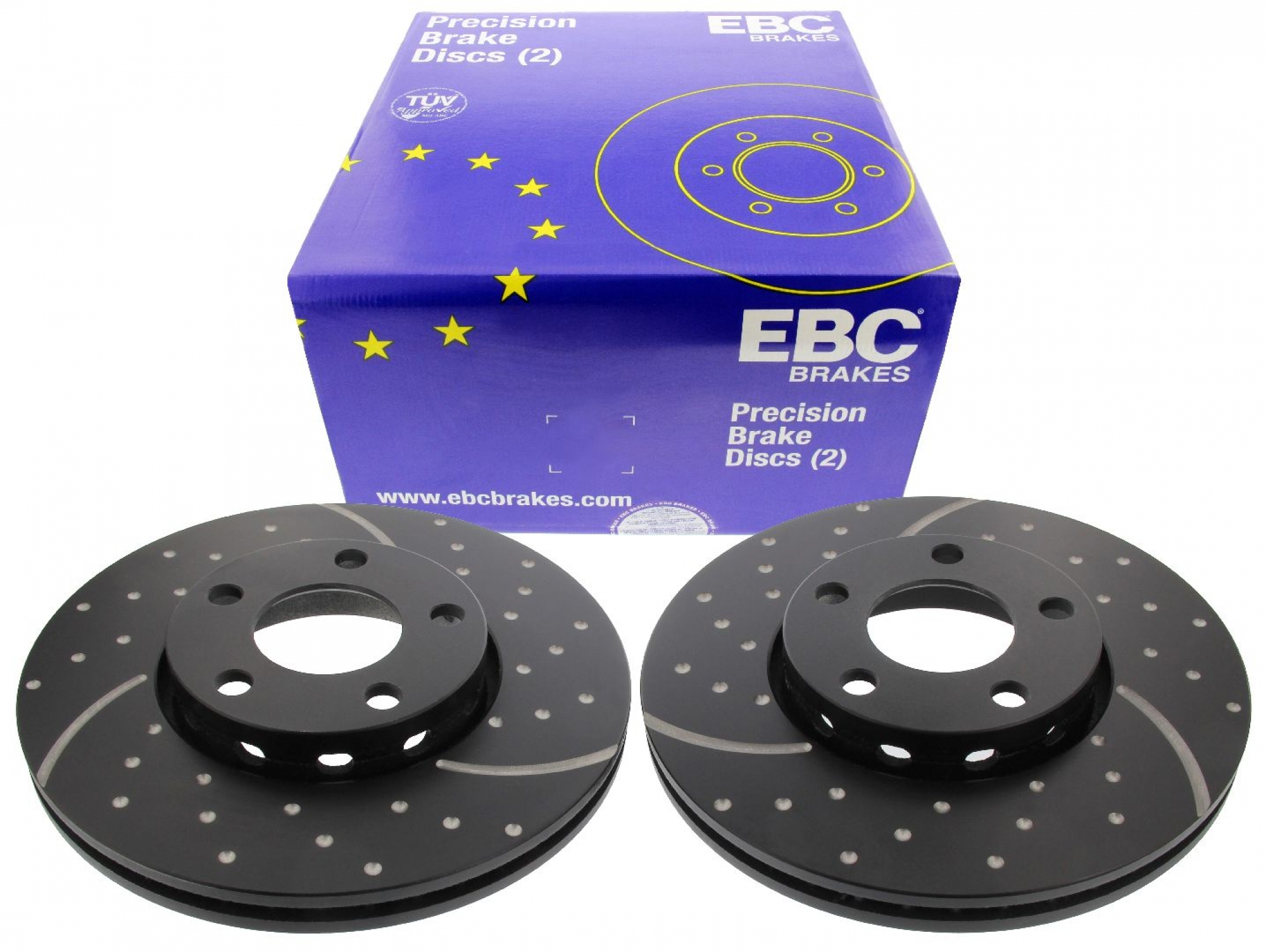 EBC-Bremsscheiben, Turbo Groove Disc Black (2-teilig), VA, Audi, Skoda, VW