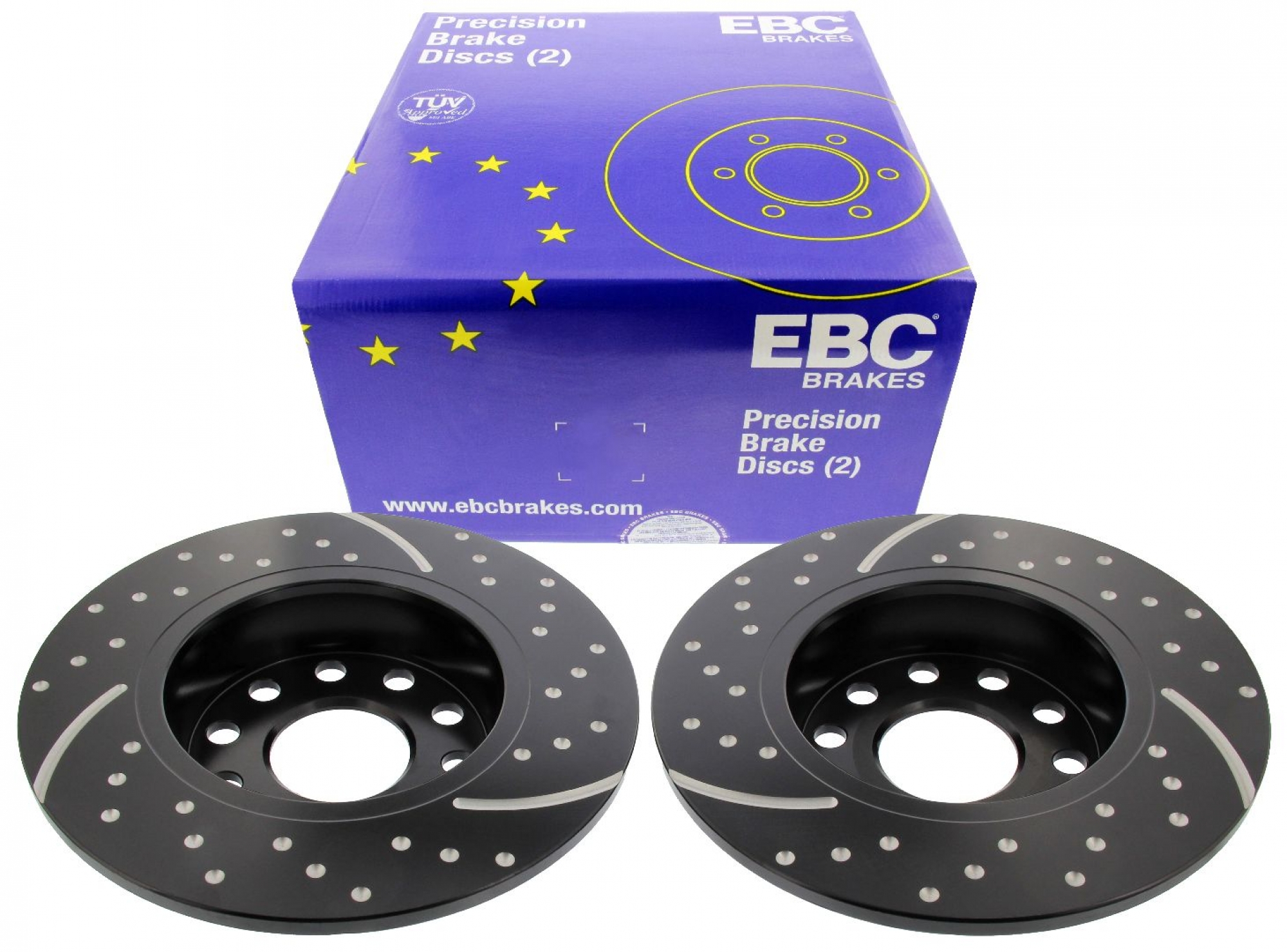 EBC-Bremsscheiben, Turbo Groove Disc Black (2-teilig), HA, Audi, Seat, Skoda, VW