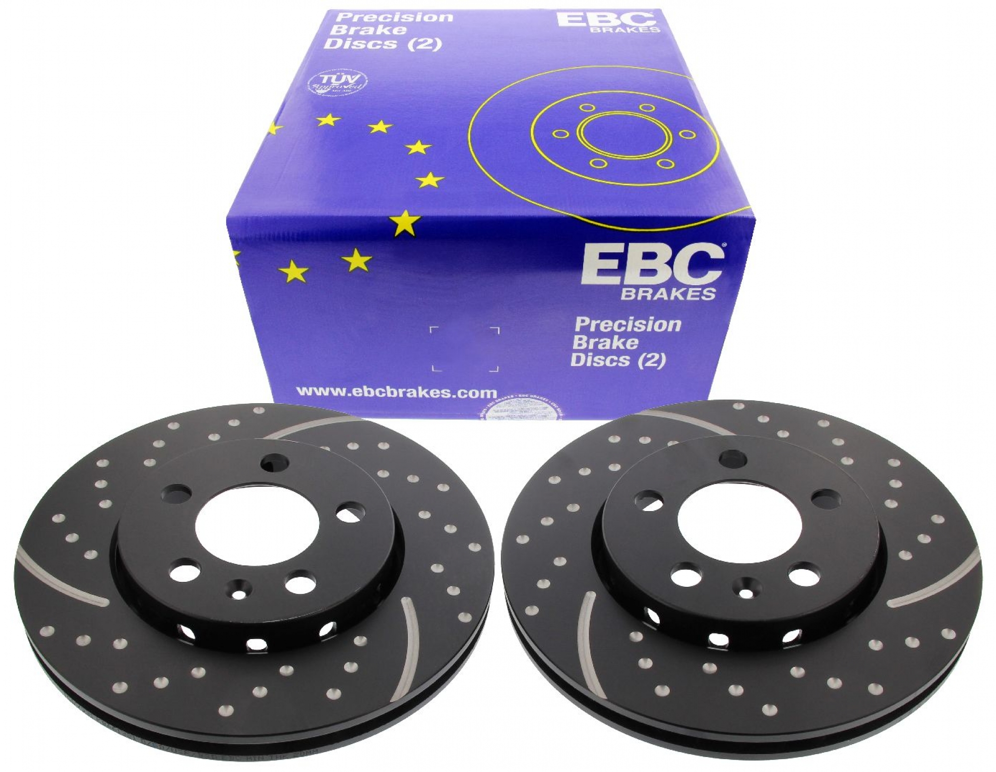 EBC-Bremsscheiben, Turbo Groove Disc Black (2-teilig), HA, VW Golf 4 GTI R32, Ø 256 mm