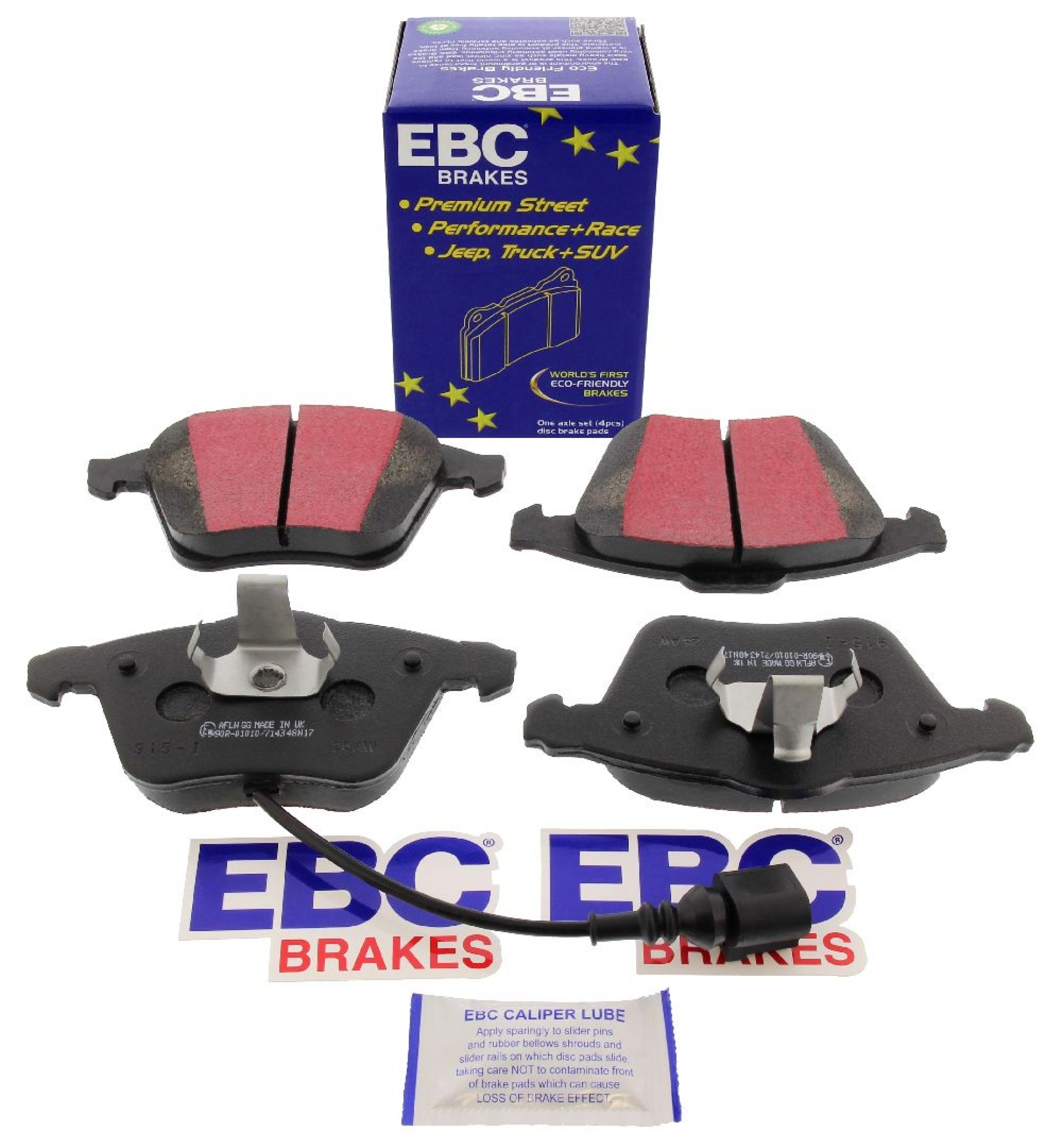 EBC-Bremsbeläge, Blackstuff, Achssatz, VA, Audi, Seat, VW