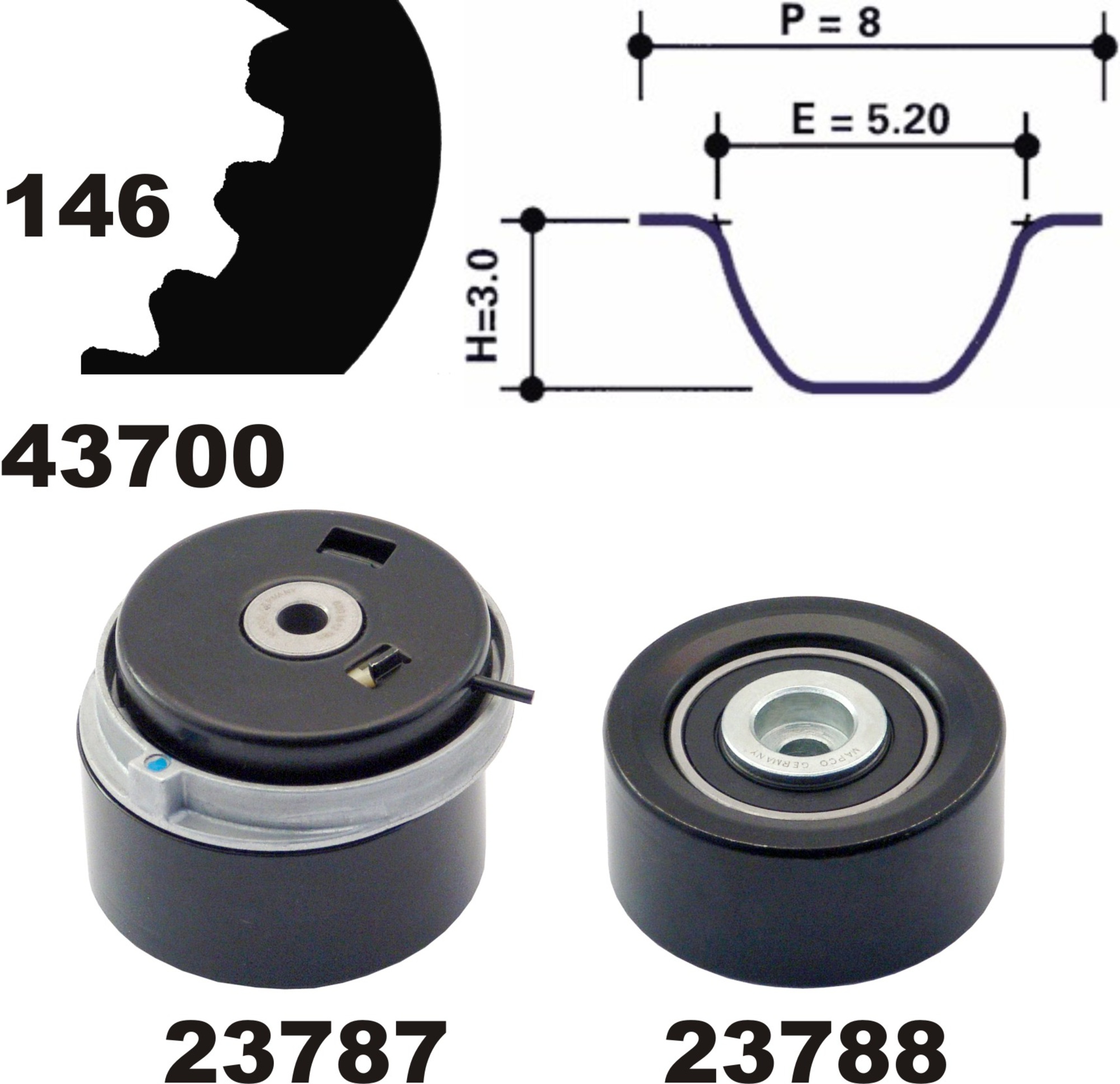 Zahnriemensatz, Satz, ALFA ROMEO, CHEVROLET, CHEVROLET (SGM), DAEWOO, FIAT, GM KOREA, OPEL, SAAB, VAUXHALL