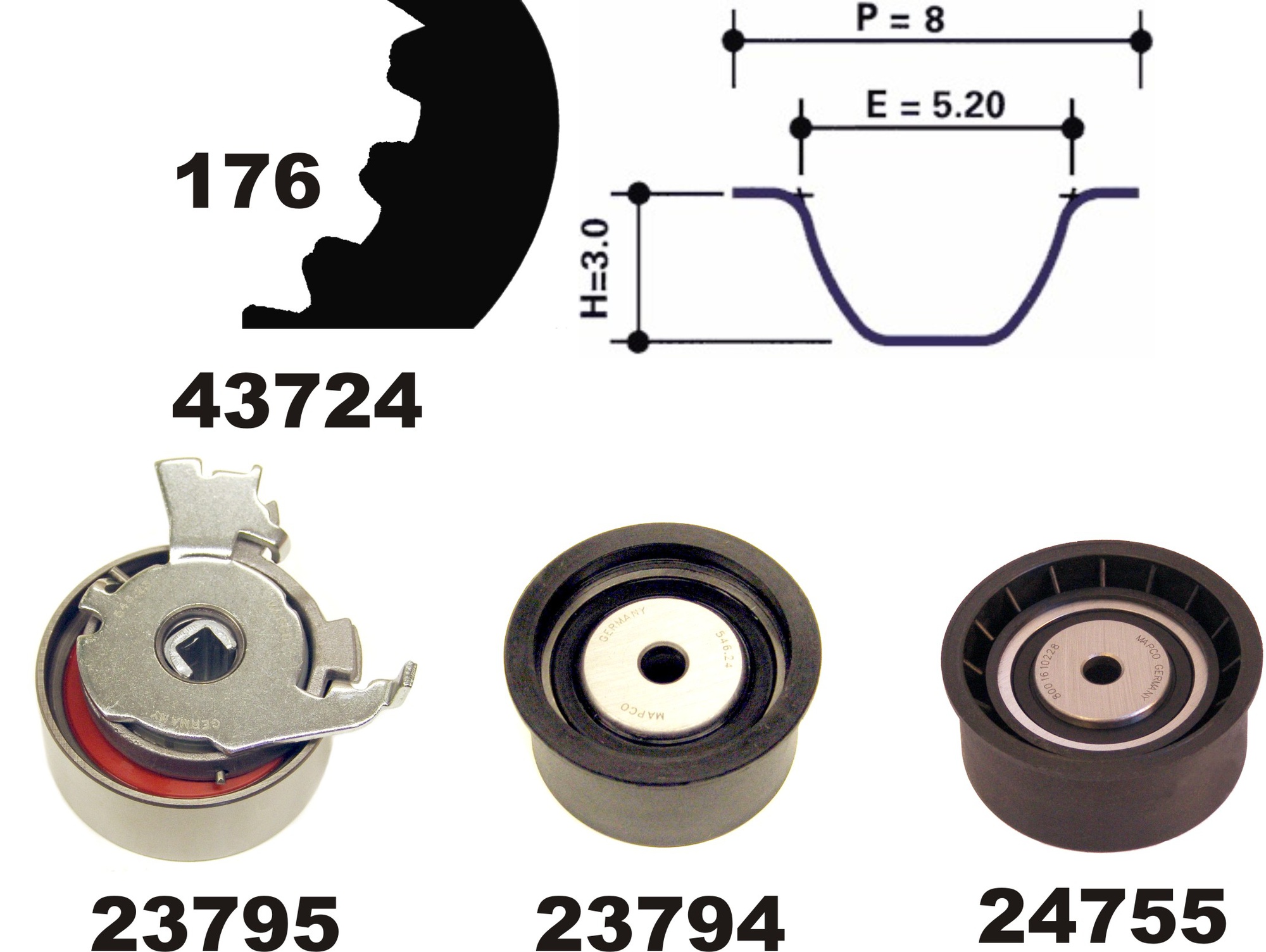 Zahnriemensatz, Satz, LADA, OPEL, VAUXHALL