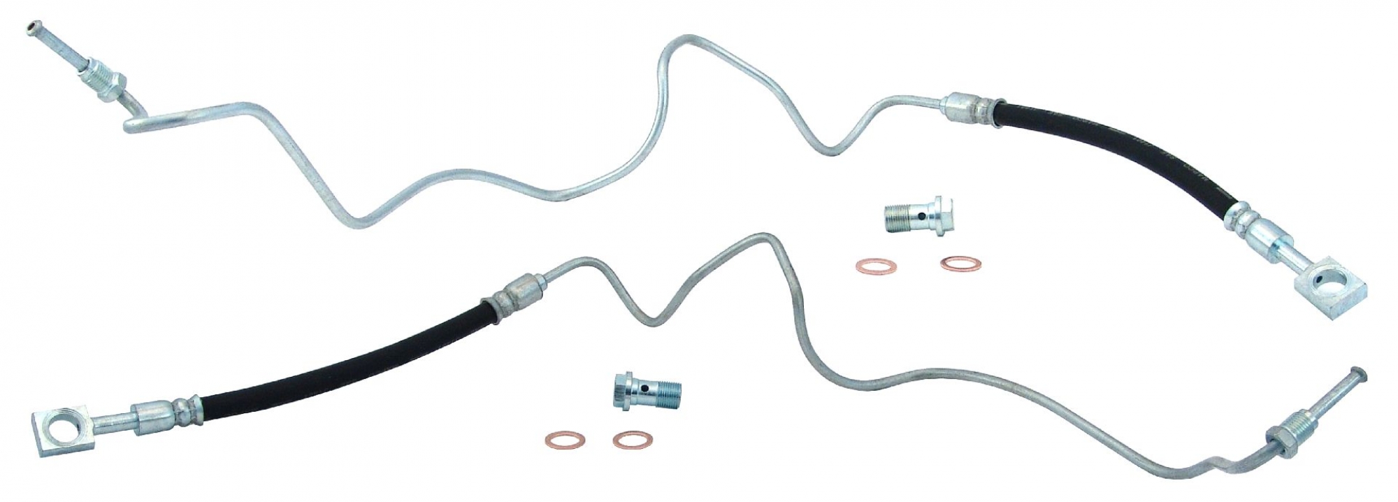 Bremsschlauch-Satz (2 Stück), Bremsleitung, VW Golf 1 + 2 + 3, Polo 6N, Umbau, Bremse: 256 mm