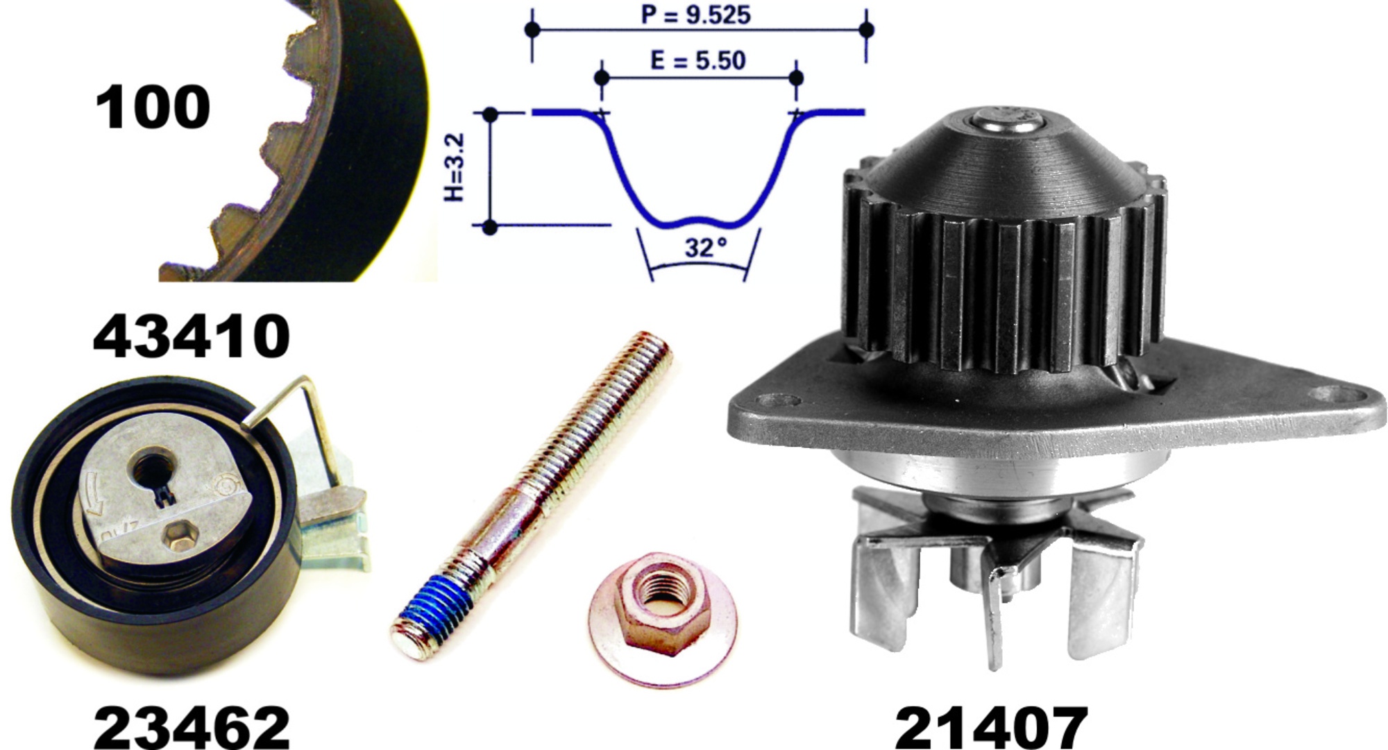 Wasserpumpe + Zahnriemensatz, CITROËN, PEUGEOT