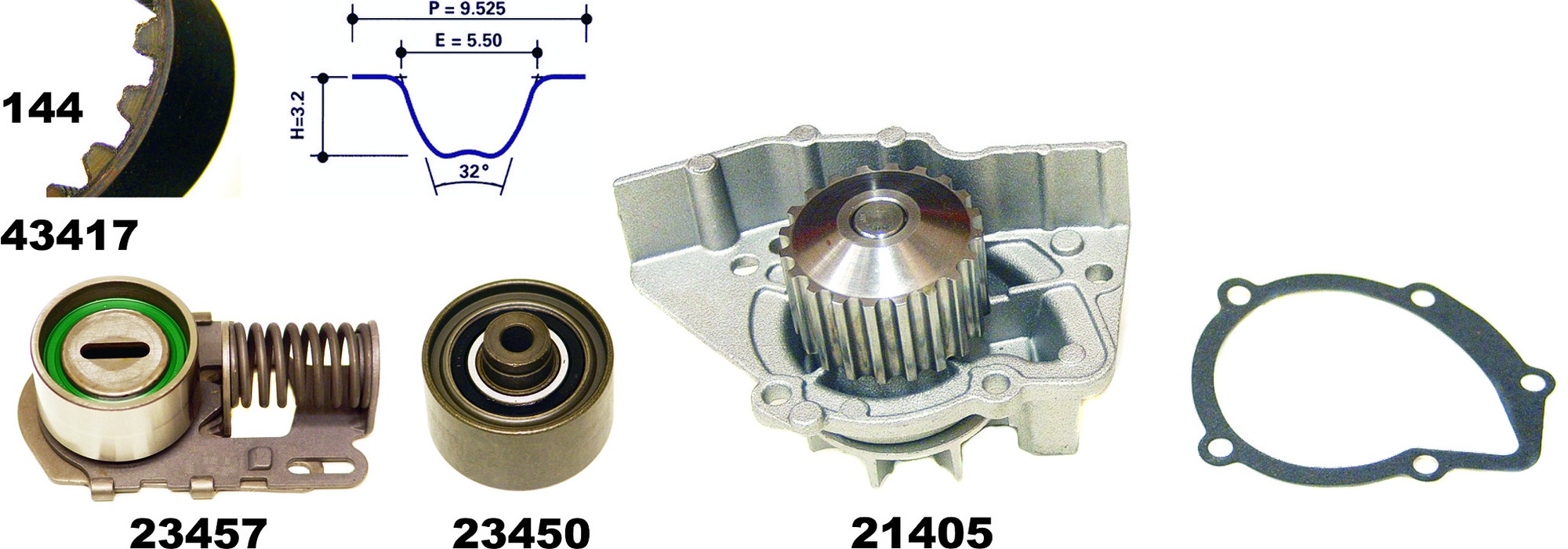 Wasserpumpe + Zahnriemensatz, Satz, CITROËN, PEUGEOT