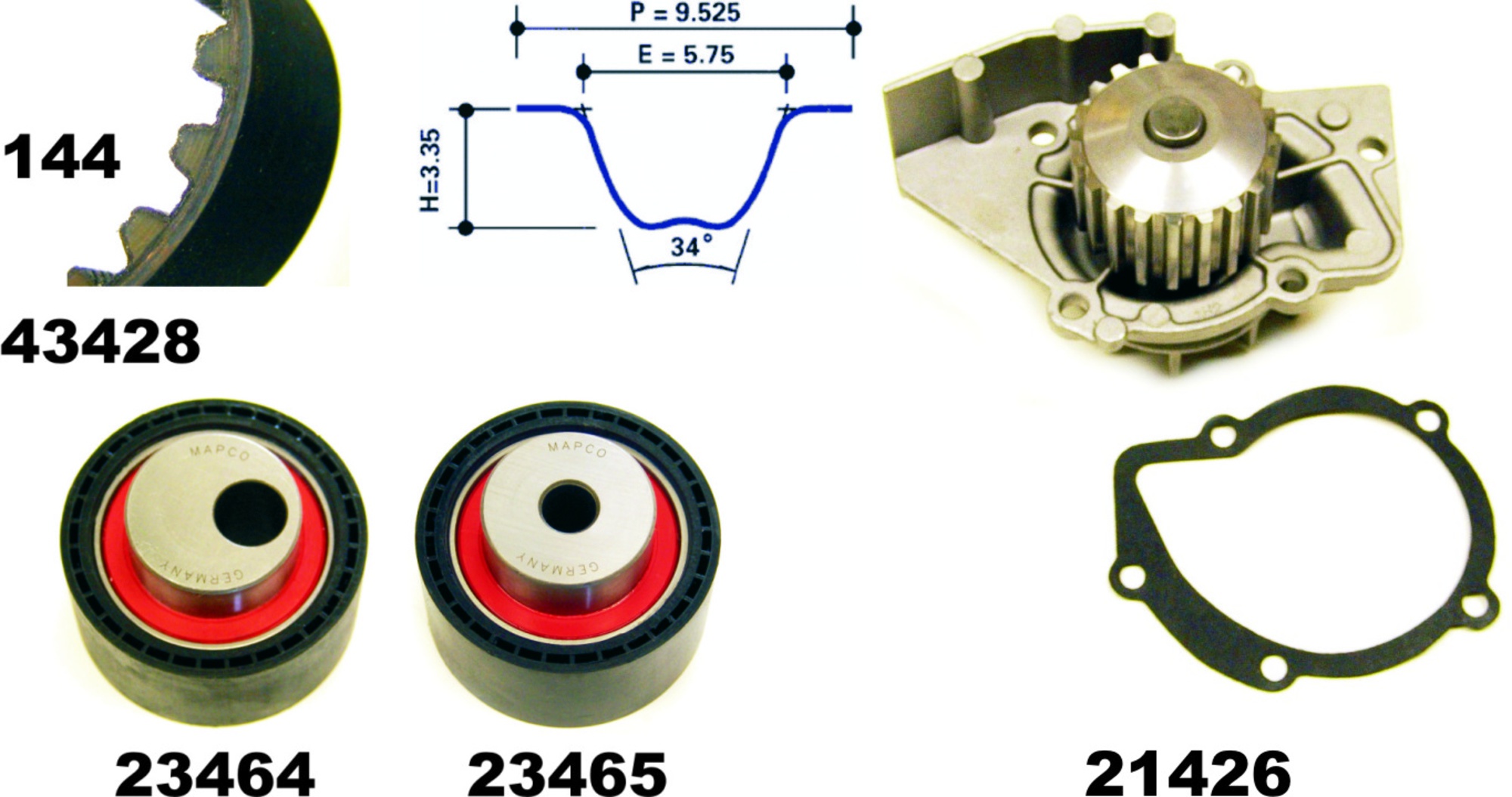 Wasserpumpe + Zahnriemensatz, Satz, CITROËN, FIAT, LANCIA, PEUGEOT