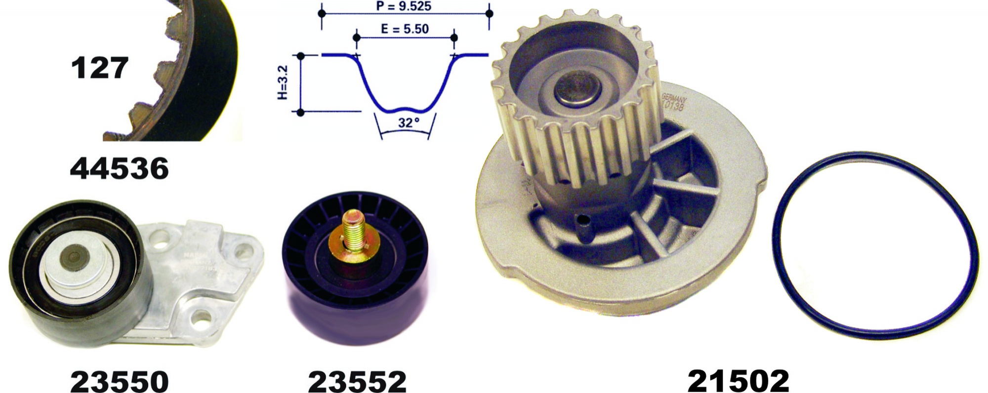 Wasserpumpe + Zahnriemensatz, Satz, CHEVROLET, DAEWOO, GM KOREA
