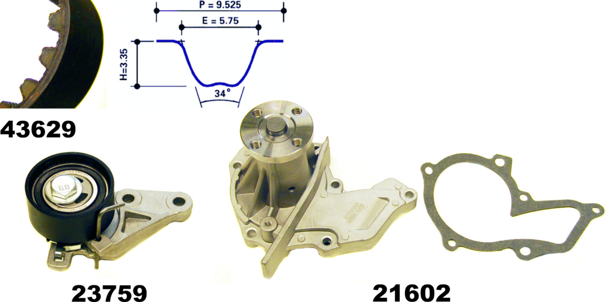 Wasserpumpe + Zahnriemensatz, Satz, FORD, MAZDA, VOLVO