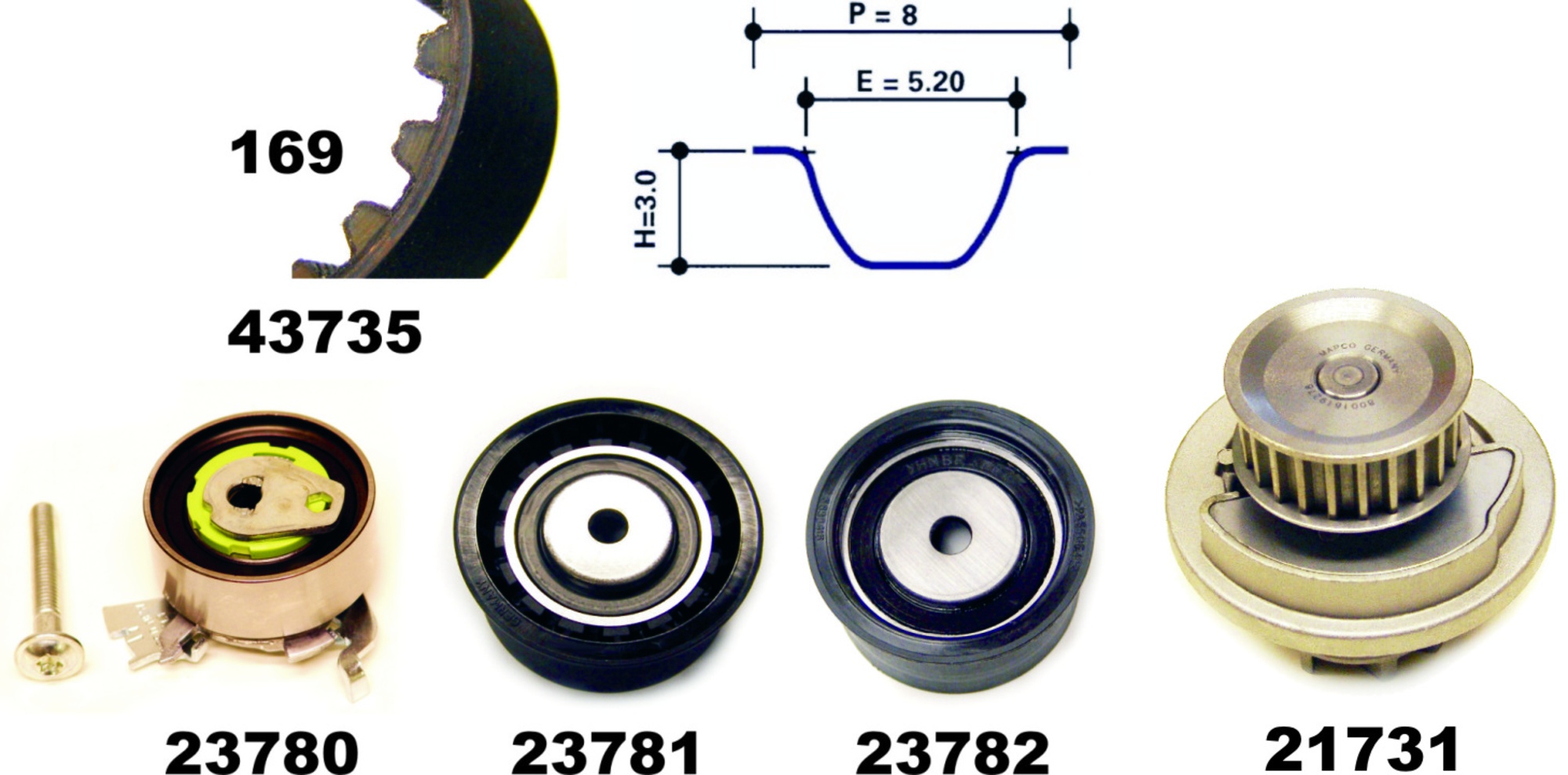 Wasserpumpe + Zahnriemensatz, Satz, OPEL, VAUXHALL