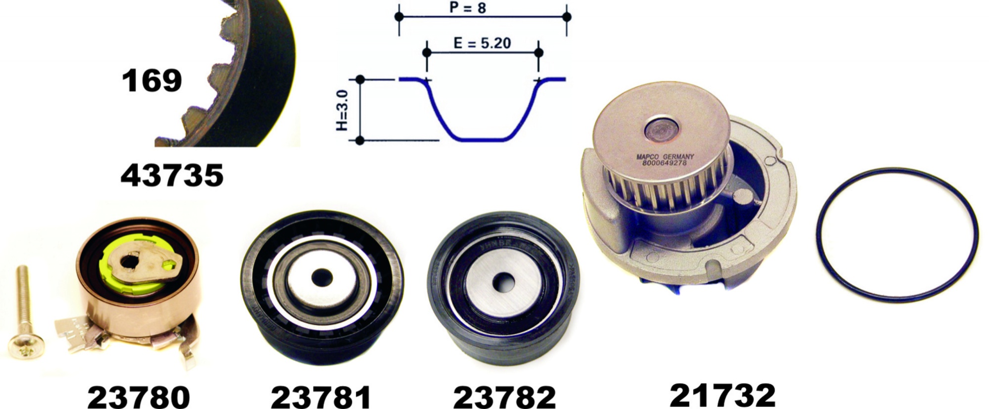 Wasserpumpe + Zahnriemensatz, Satz, OPEL, VAUXHALL