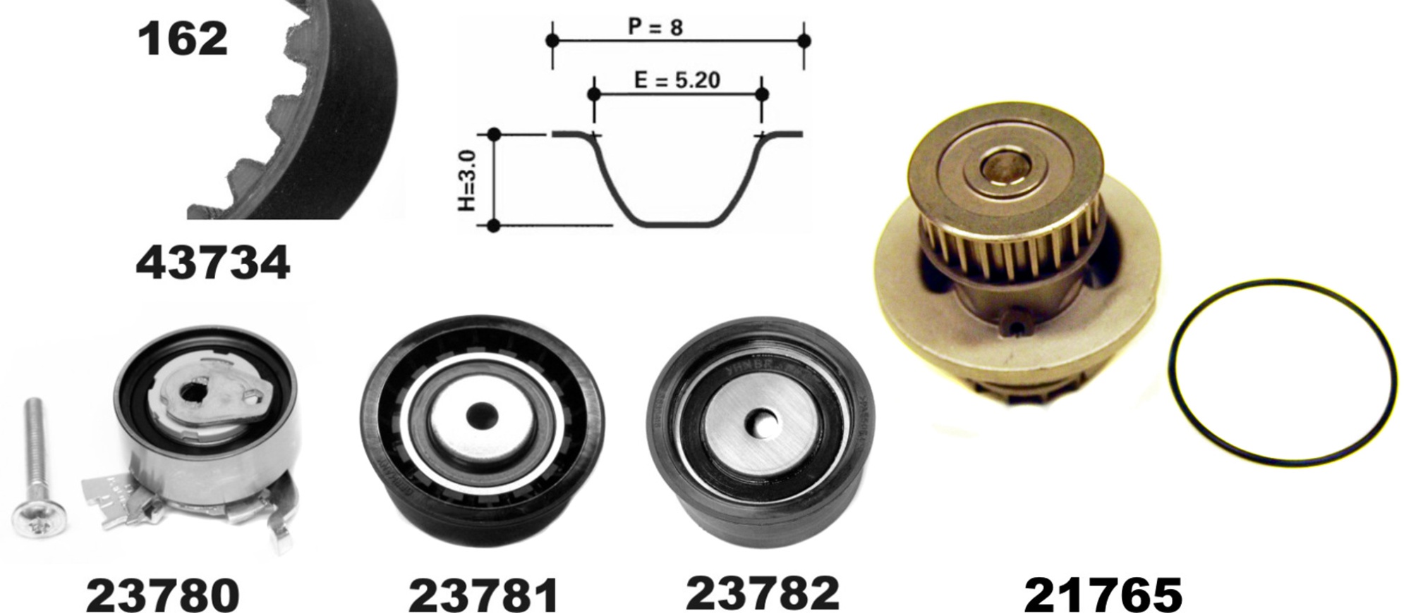 Wasserpumpe + Zahnriemensatz, Satz, OPEL, VAUXHALL