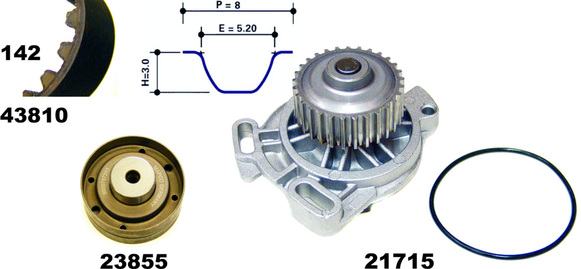 Wasserpumpe + Zahnriemensatz, Satz, AUDI
