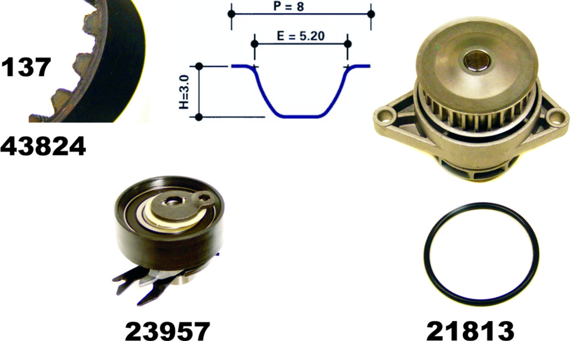Wasserpumpe + Zahnriemensatz, Satz, SEAT, SKODA, VW