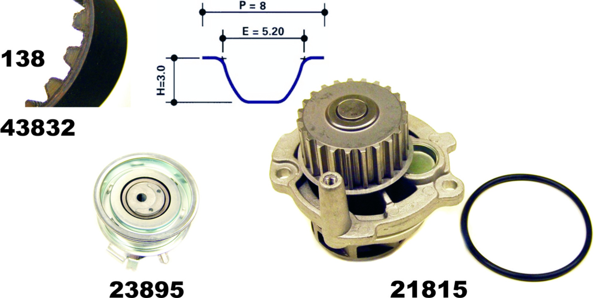 Wasserpumpe + Zahnriemensatz, Satz, AUDI, SKODA, VW