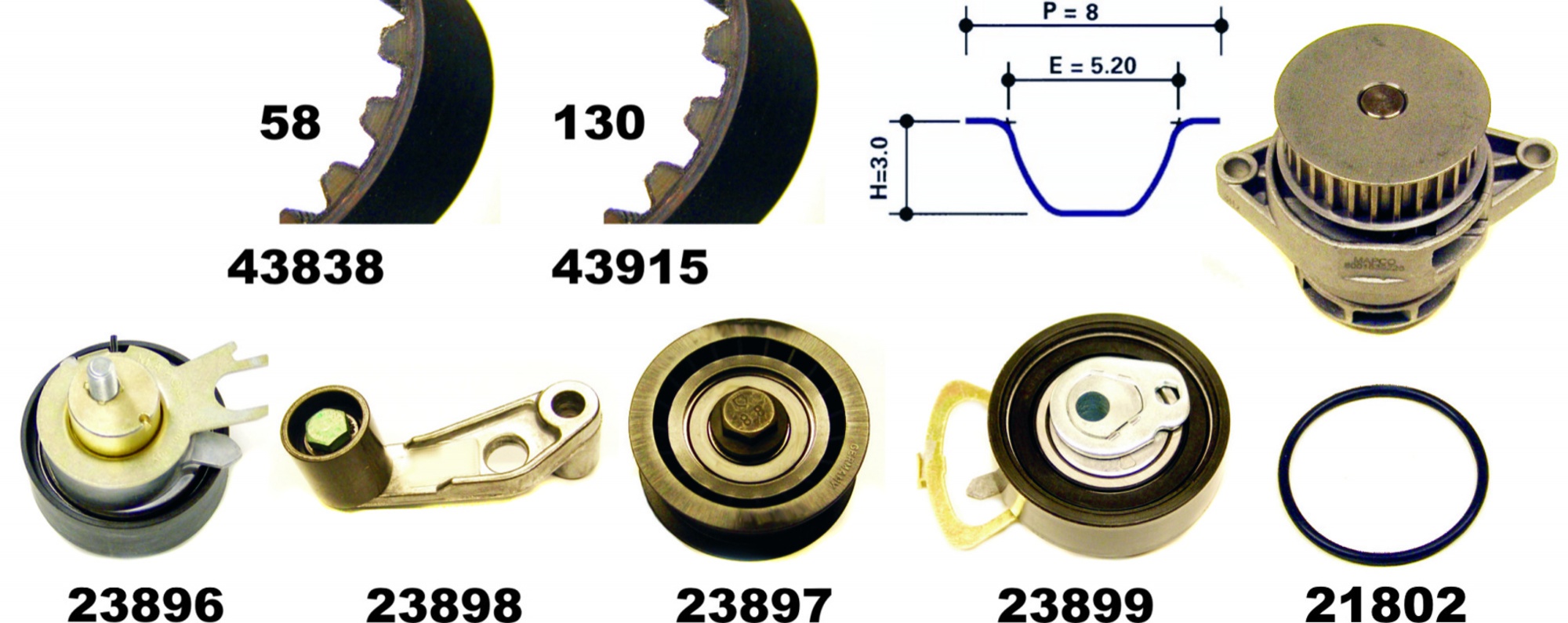 Wasserpumpe + Zahnriemensatz, Satz, AUDI, SEAT, VW