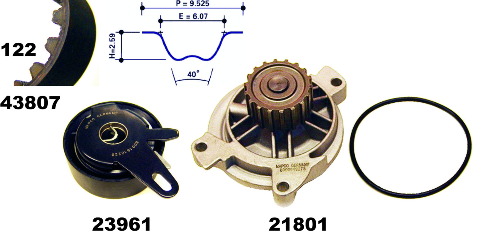 Wasserpumpe + Zahnriemensatz, Satz, VW