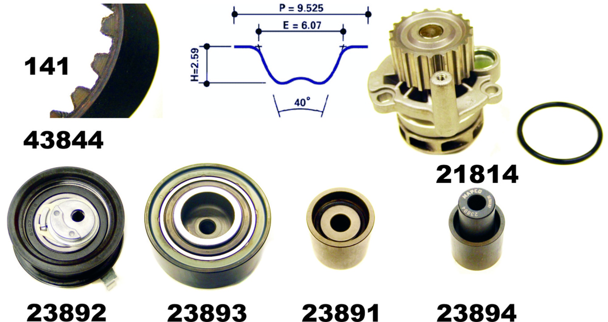 Wasserpumpe + Zahnriemensatz, Satz, AUDI, SEAT, SKODA, VW