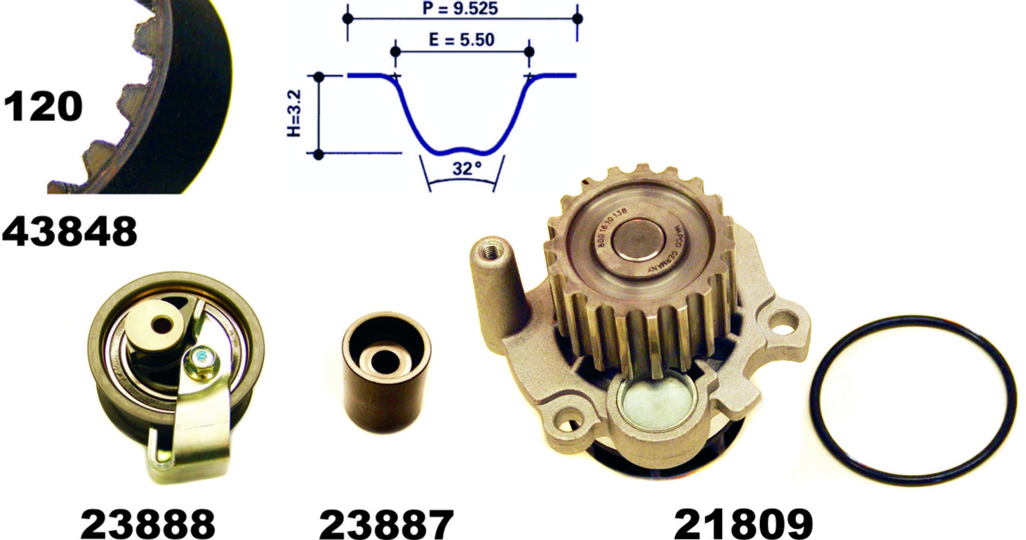 Wasserpumpe + Zahnriemensatz, Satz, AUDI, SEAT, SKODA, VW