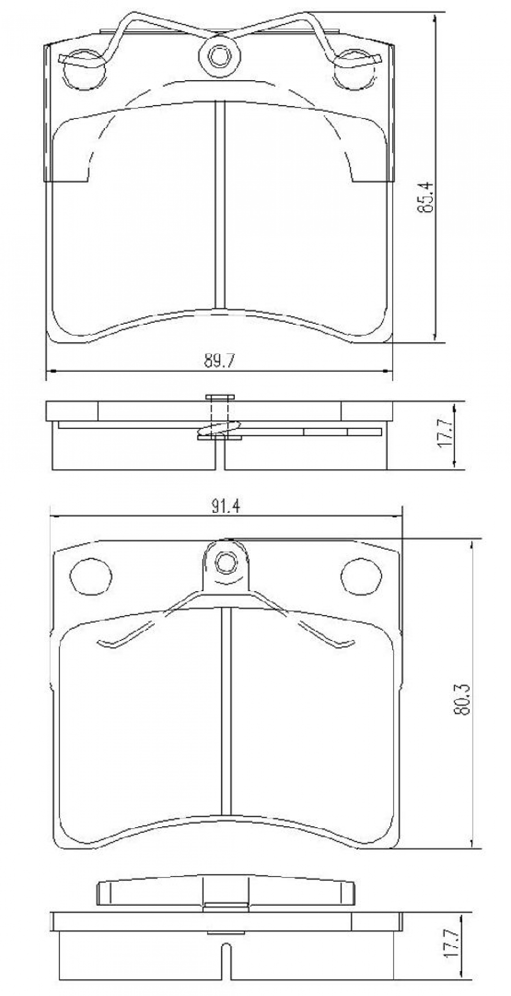 Bremsbelagsatz, Scheibenbremse, Vorderachse, VW