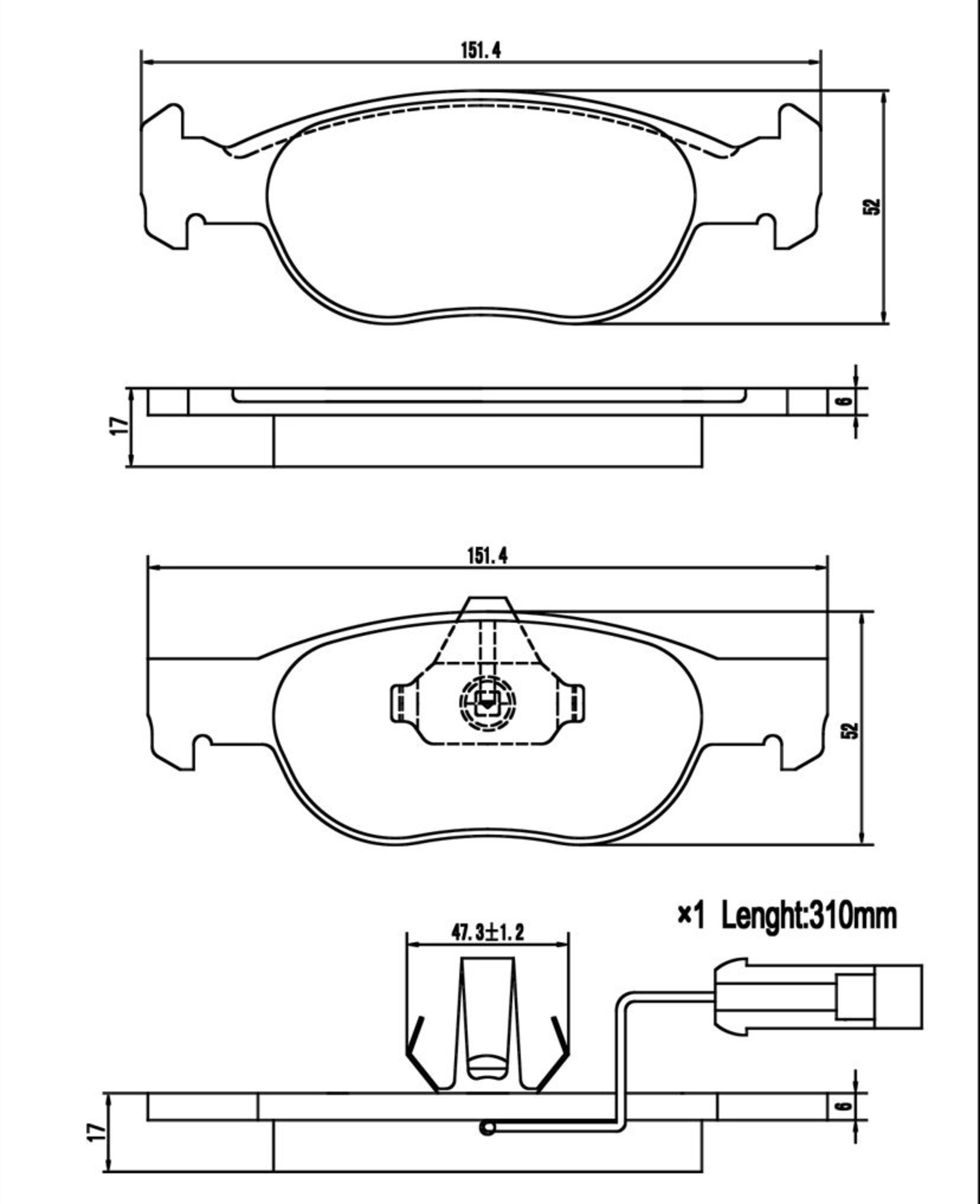 Bremsbelagsatz, Scheibenbremse, Vorderachse, FIAT, LANCIA