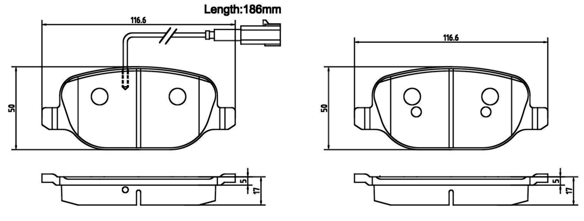 Bremsbelagsatz, Scheibenbremse, Hinterachse, ALFA ROMEO, LANCIA