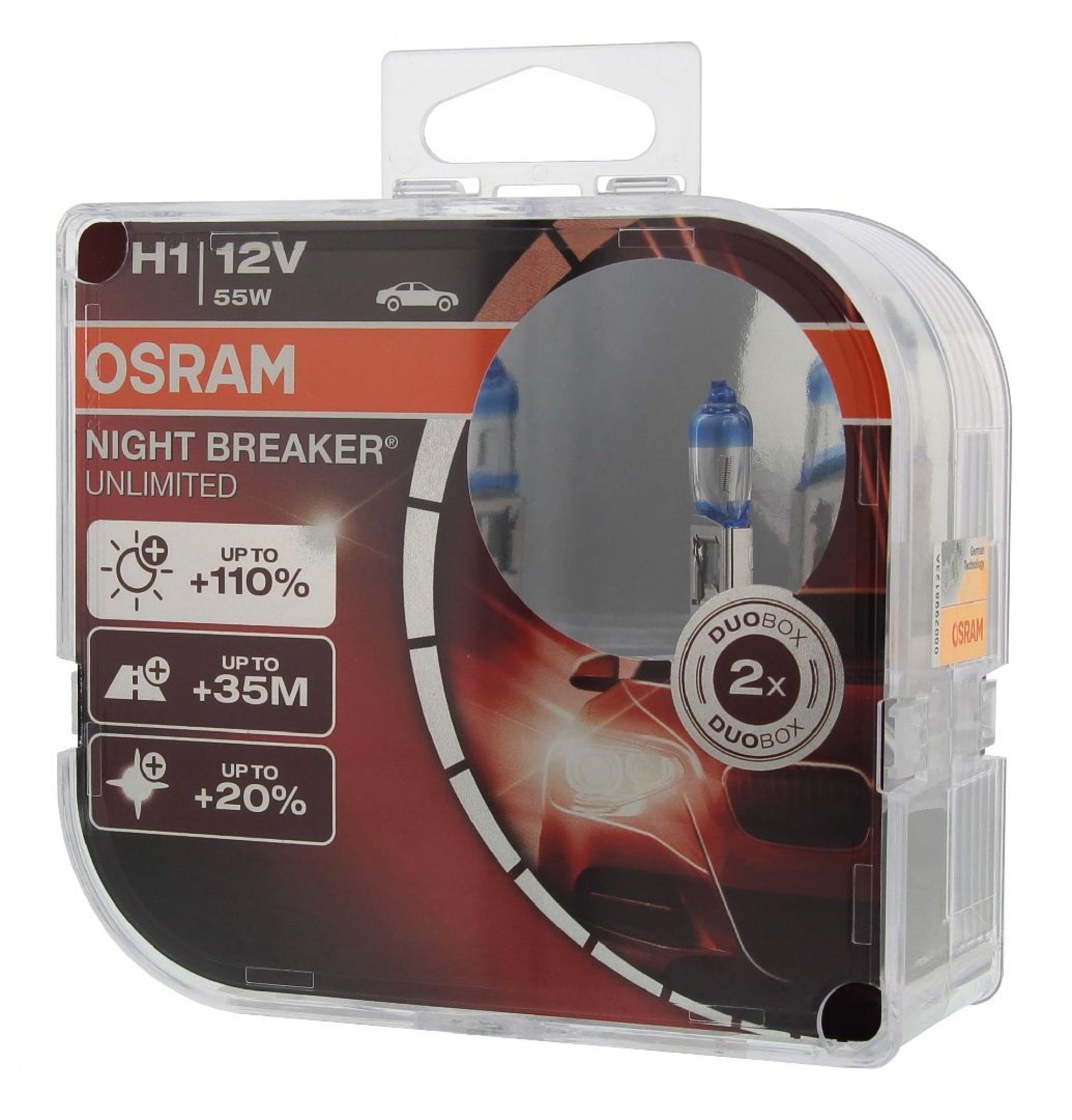 OSRAM NIGHT BREAKER UNLIMITED (64150NBU-HCB), H1, Glühlampe, Fernscheinwerfer